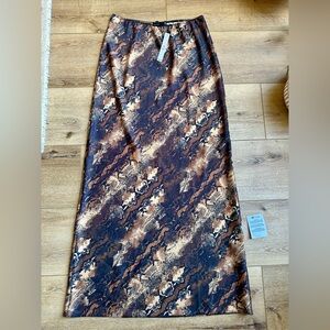 ASOS DESIGN satin bias maxi skirt in animal print Tall